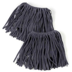 Boho Hippie Charcoal Gray Faux Suede Fringe Boot Cuffs Toppers